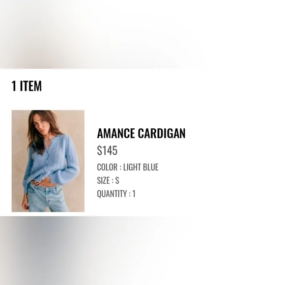 Sezane Amance Cardigan Light Blue - Size S - Picture 6 of 13